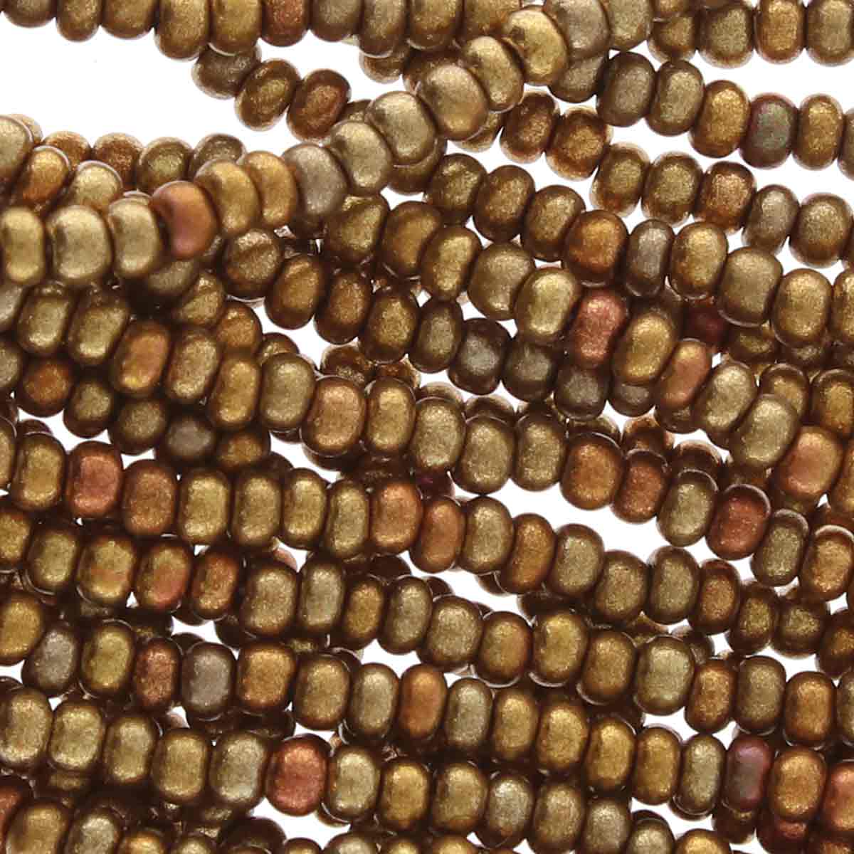 Preciosa #11 Seed Bead Hanks - Gold Rainbow - 18 grams