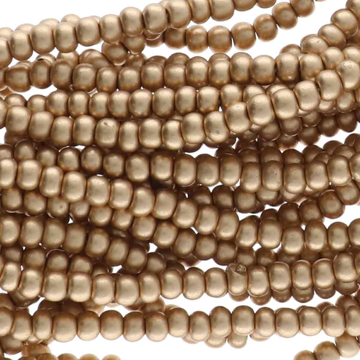 Preciosa #11 Seed Bead Hanks - Pale Bronze Gold - 18 grams