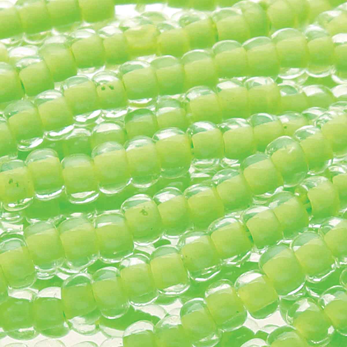 Preciosa #11 Seed Bead Hanks - Terra Intensive Lime Green - 18 grams