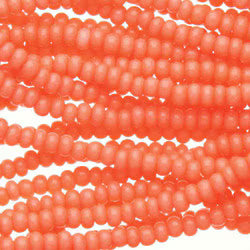 Preciosa #11 Seed Bead Hanks - Coral Opaque Solgel - 18 grams