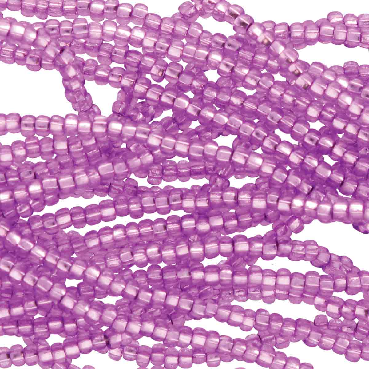 Preciosa #11 Seed Bead Hanks - Violet Dyed Silver Lined - 18 grams approx