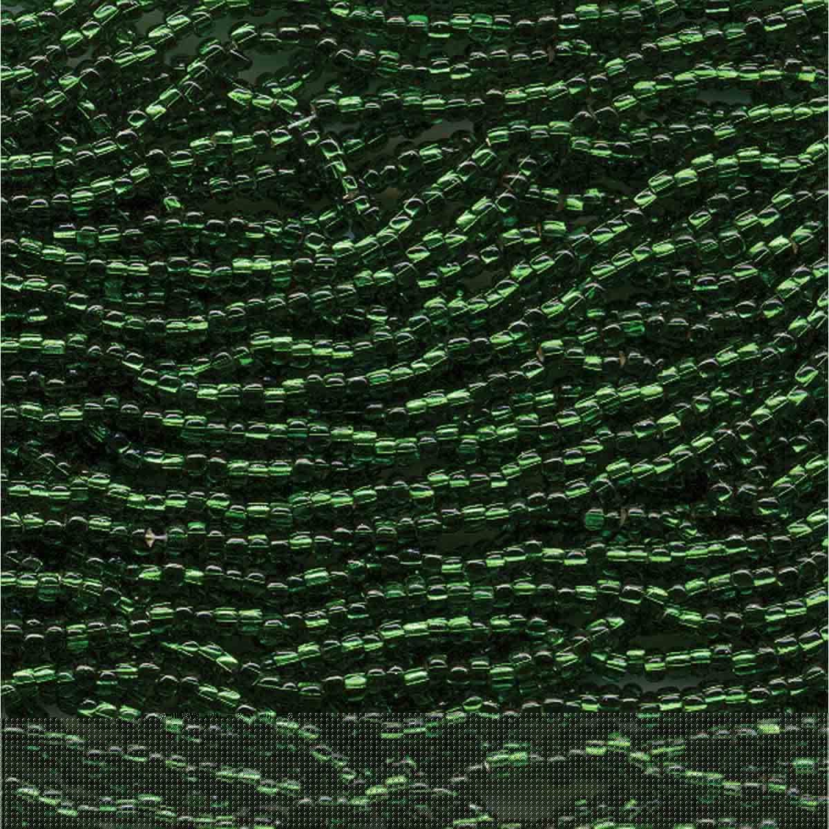 Preciosa #11 Seed Bead Hanks - Green Silver Lined - 18 grams