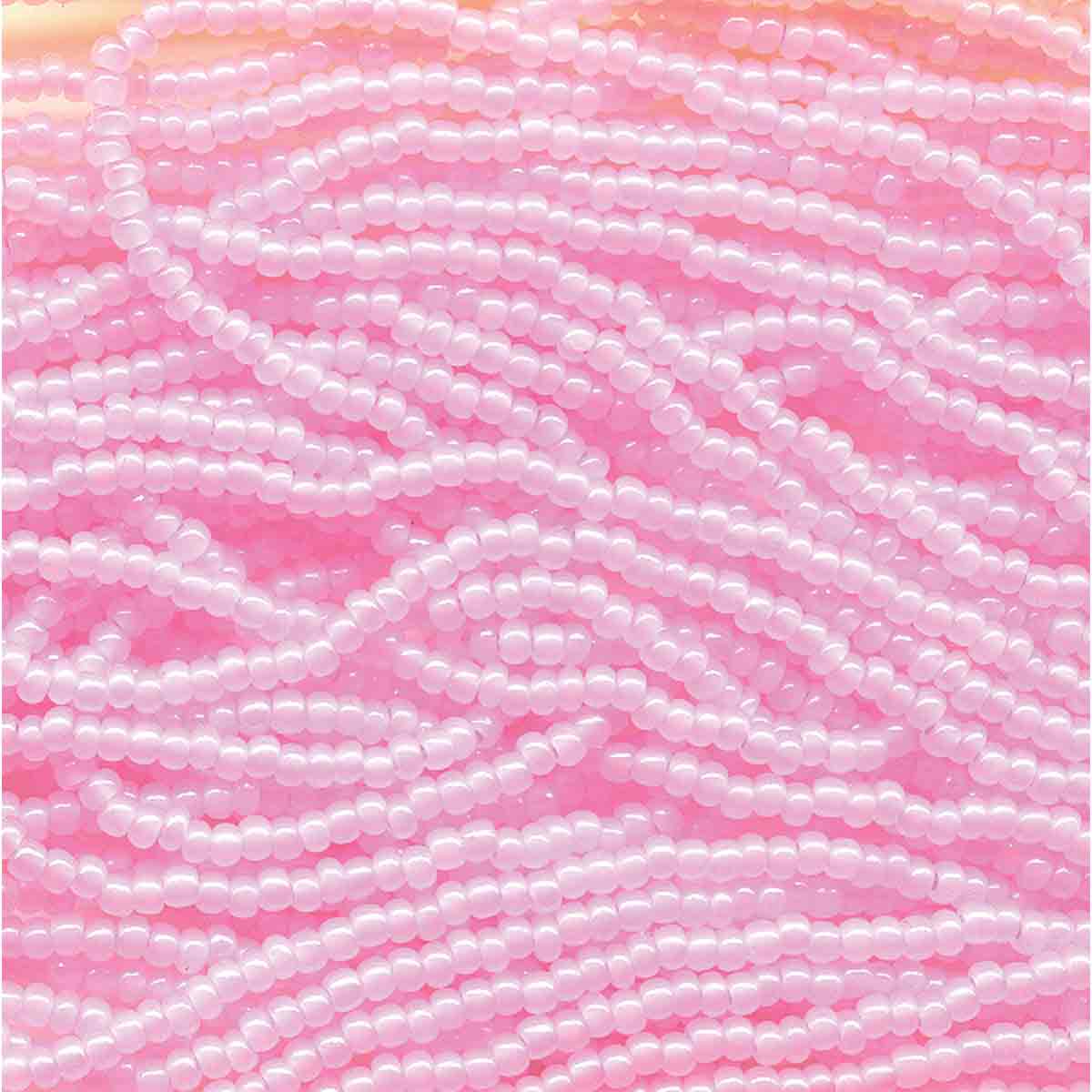 Preciosa #11 Seed Bead Hanks - Pink Ceylon AB - 18 grams