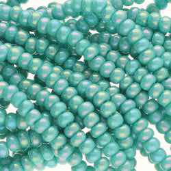 Preciosa #11 Seed Bead Hanks - Green Turquoise AB - 18 grams