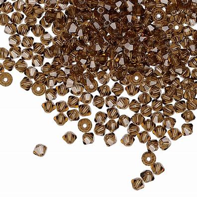 PRECIOSA 3mm Bicones - Smoked Topaz - 144 pcs ( 1 gross)
