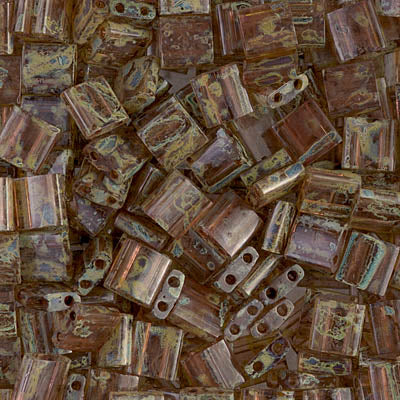 MIYUKI Full Tila Bead - TL4505 Transparent Light Smoked Topaz Picasso - 10 gms