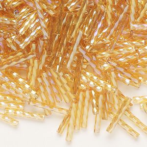 Matsuno 12mm Twisted Bugles - Transparent Rainbow Gold - 10 grams