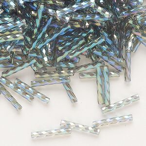 Matsuno 12mm Twisted Bugles - Transparent Rainbow Gun Metal - 10 grams