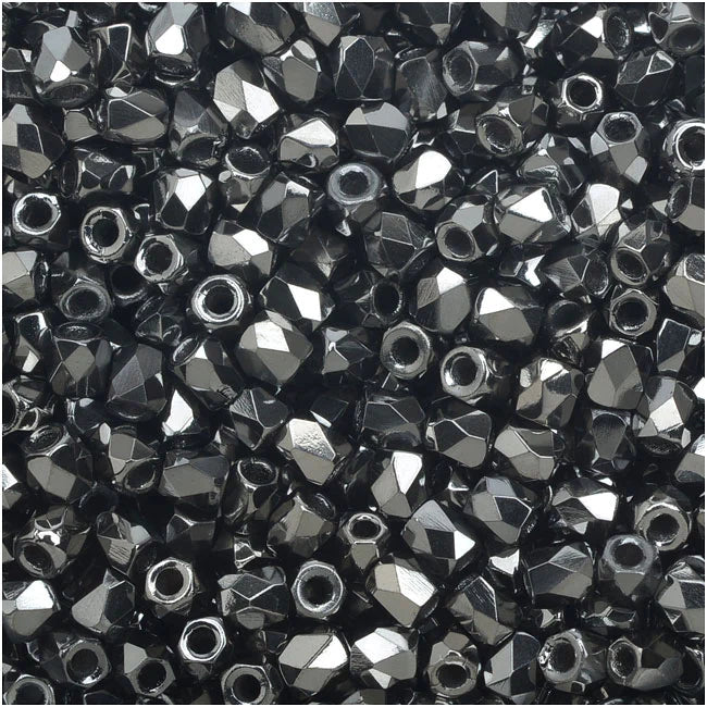 True 2 - 2mm Fire Polished Faceted Rounds - Full Chrome - 100 pcs