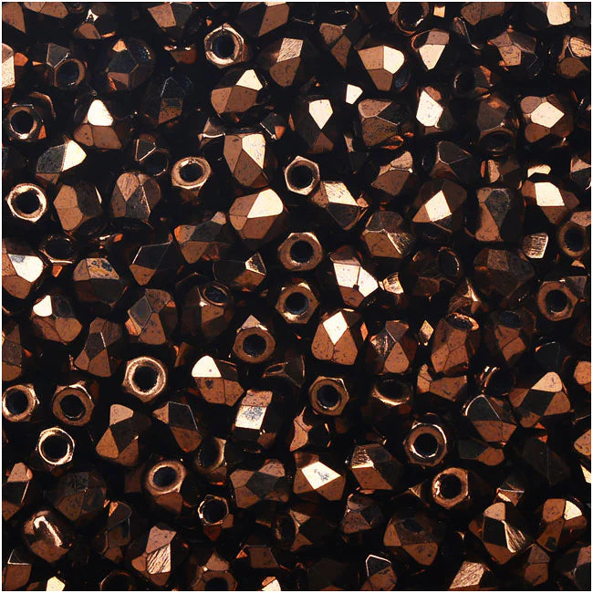True 2 - 2mm Fire Polished Faceted Rounds - Jet Bronze - 100 pcs