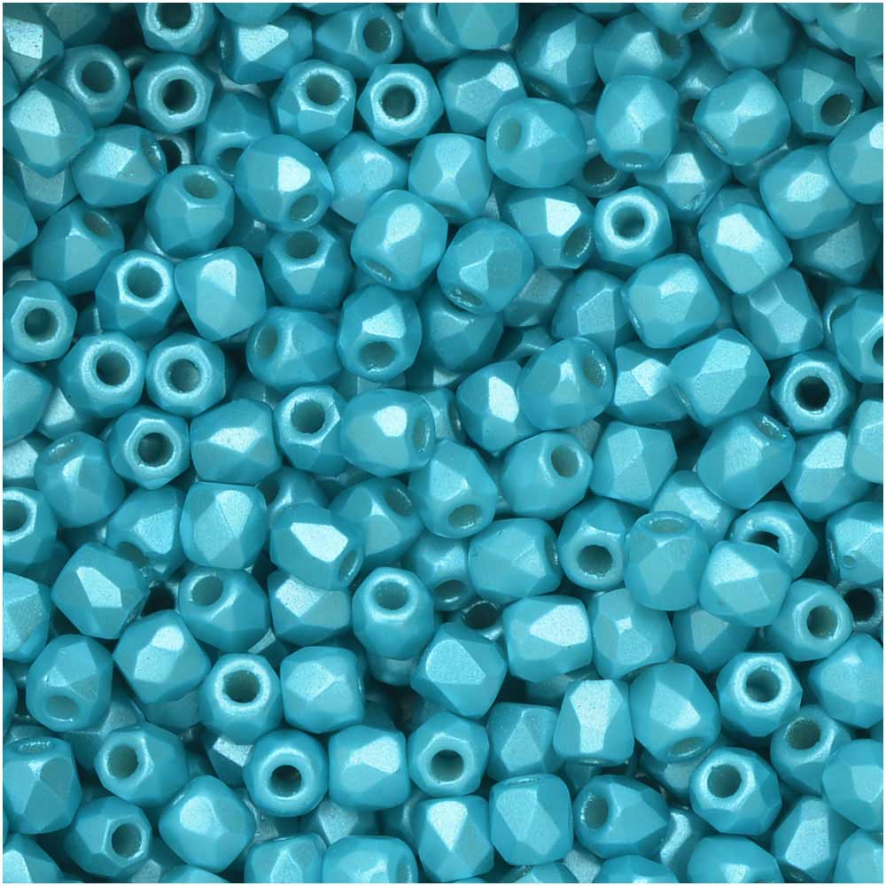 True 2 - 2mm Fire Polished Faceted Rounds - Pastel Aqua - 100 pcs