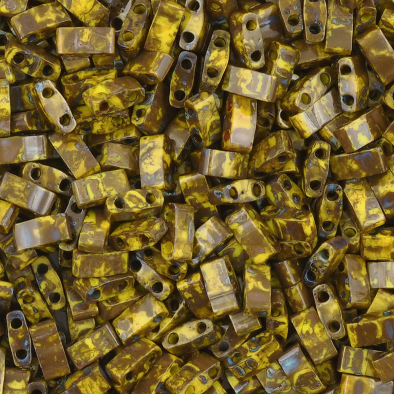 MIYUKI Half Tila Bead - HTL 4519 - Picasso Opaque Yellow - 10 gms