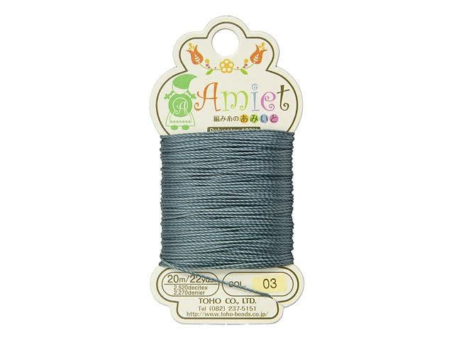 Amiet Beading Cord - 3 - Charcoal - 20 metres