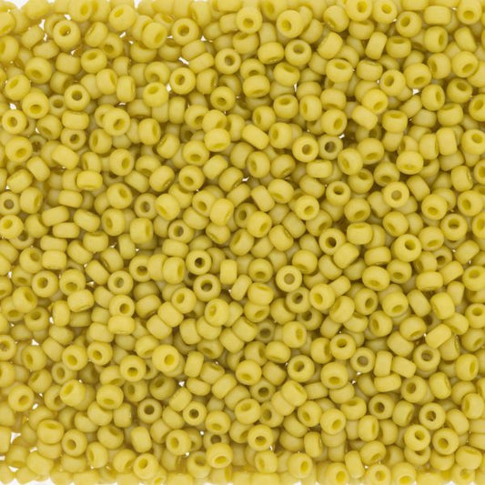 MIYUKI #11 Seed Bead - 11-4692 Frost Opaque Glazed Rainbow Yellow - 10 gms