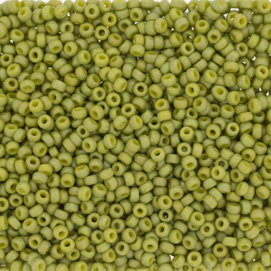 MIYUKI #11 Seed Bead - 11-4697 Frost Opaque Glazed Rainbow Olive - 10 gms