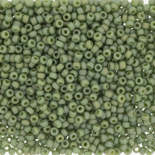 MIYUKI #11 Seed Bead - 11-4698 Frost Opaque Glazed Rainbow Kiwi - 10 gms