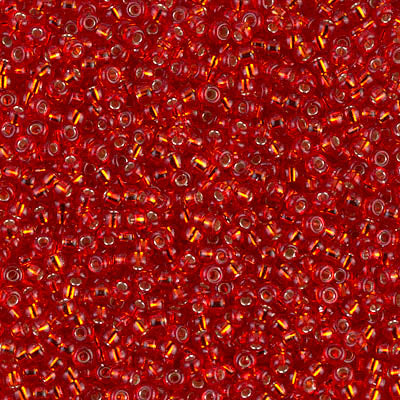 MIYUKI #11 Seed Bead - 11-10  Silver Lined Flame Red - 10 gms