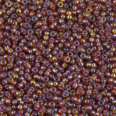 MIYUKI #11 Seed Bead - 11-1005 Silver Lined Dark Topaz AB - 10 gms