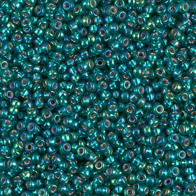 MIYUKI #11 Seed Bead - 11-1017 Silver Lined Emerald AB - 10 gms