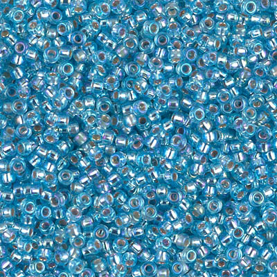 MIYUKI #11 Seed Bead - 11-1018 Silver Lined Aqua AB - 10 gms