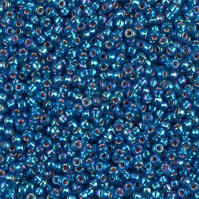 MIYUKI #11 Seed Bead - 11-1025 Silver Lined Capri Blue AB - 10 gms