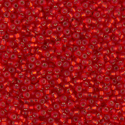 MIYUKI #11 Seed Bead - 11-10F Silver Lined Flame Red - 10 gms