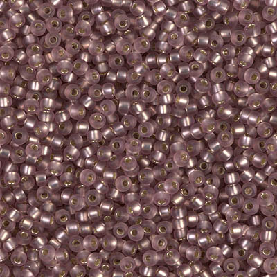 MIYUKI #11 Seed Bead - 11-12F Matte Silver Lined Smoky Amethyst - 10 gms
