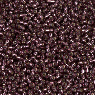 MIYUKI #11 Seed Bead - 11-13  Silver Lined Dark Smoky Amethyst - 10 gms