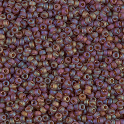 MIYUKI #11 Seed Bead - 11-134FR Matte Transparent Dark Topaz AB - 10 gms