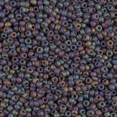MIYUKI #11 Seed Bead - 11-135FR Matte Transparent Brown AB - 10 gms