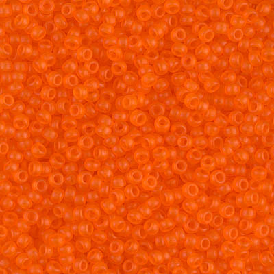 MIYUKI #11 Seed Bead - 11-138F Matte Transparent Orange - 10 gms