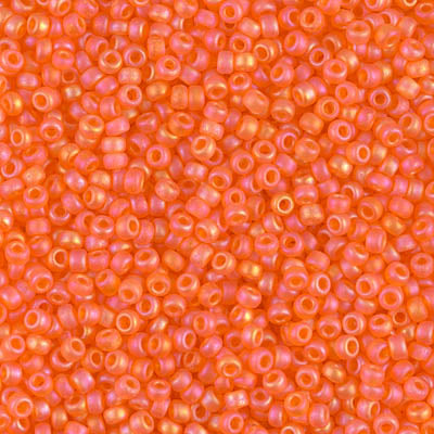 MIYUKI #11 Seed Bead - 11-138FR Matte Transparent Orange AB - 10 gms