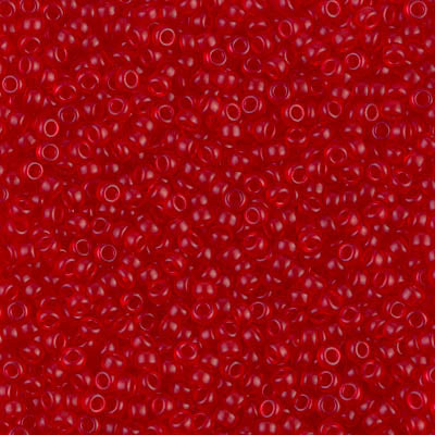 MIYUKI #11 Seed Bead - 11-140SF Semi Matte Transparent Red Orange - 10 gms