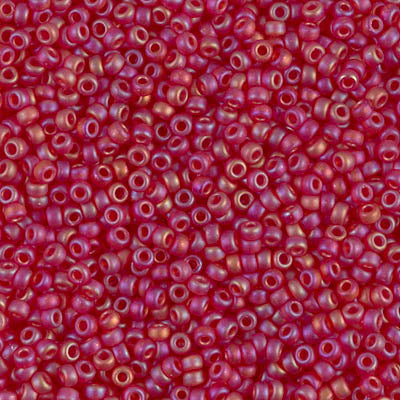 MIYUKI #11 Seed Bead - 11-141FR Matte Transparent Red AB - 10 gms