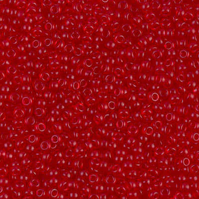 MIYUKI #11 Seed Bead - 11-141SF Semi Matte Transparent Red - 10 gms