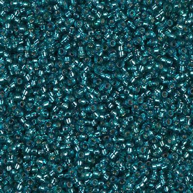 MIYUKI #11 Seed Bead - 11-1424 Silver Lined Teal - 10 gms
