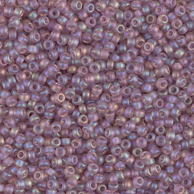 MIYUKI #11 Seed Bead - 11-142FR Matte Transparent Smoky Amethyst AB - 10 gms