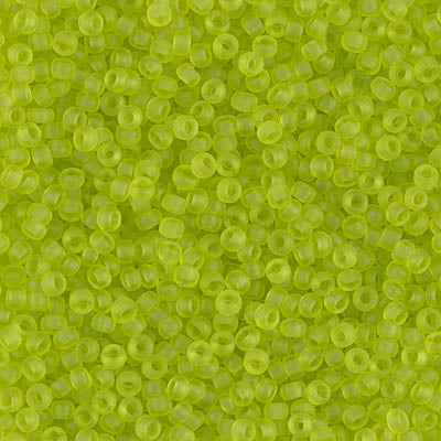 MIYUKI #11 Seed Bead - 11-143F Matte Transparent Chartreuse - 10 gms