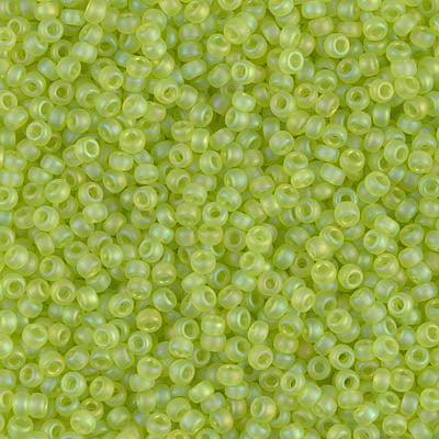 MIYUKI #11 Seed Bead - 11-143FR Matte Transparent Chartreuse AB - 10 gms