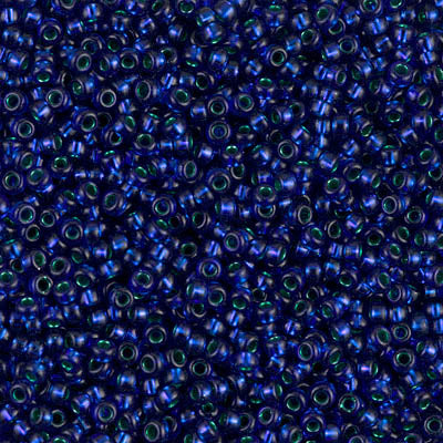 MIYUKI #11 Seed Bead - 11-1457 Metallic Emerald/Dark Sapphire - 10 gms