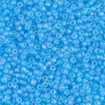 MIYUKI #11 Seed Bead - 11-148FR Matte Transparent Light Blue AB - 10 gms