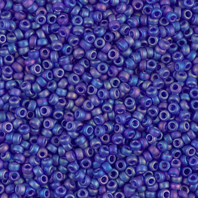 MIYUKI #11 Seed Bead - 11-151FR Matte Transparent Cobalt AB - 10 gms