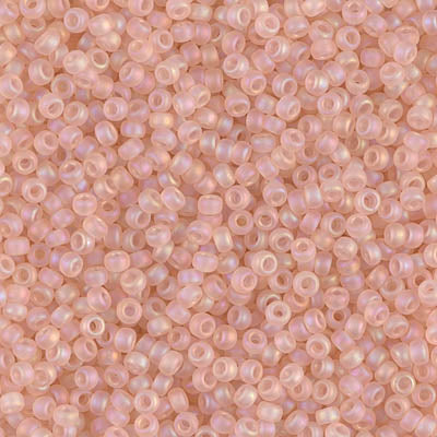 MIYUKI #11 Seed Bead - 11-155FR Matte Transparent Light Tea Rose AB - 10 gms