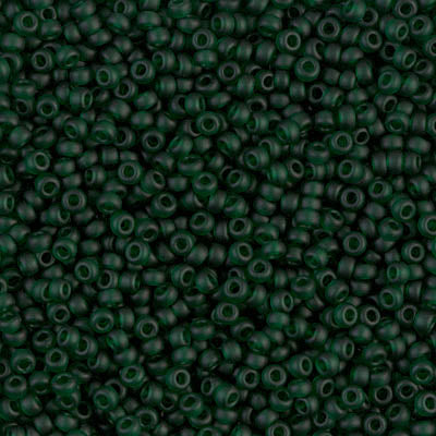 MIYUKI #11 Seed Bead - 11-156F Matte Transparent Emerald - 10 gms