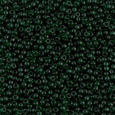 MIYUKI #11 Seed Bead - 11-156SF Semi Matte Transparent Emerald - 10 gms