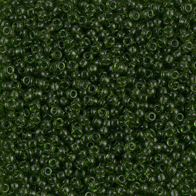 MIYUKI #11 Seed Bead - 11-158 Transparent Olive Green - 10 gms