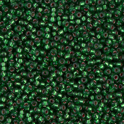 MIYUKI #11 Seed Bead - 11-1661 Silver Lined Leaf Green - 10 gms