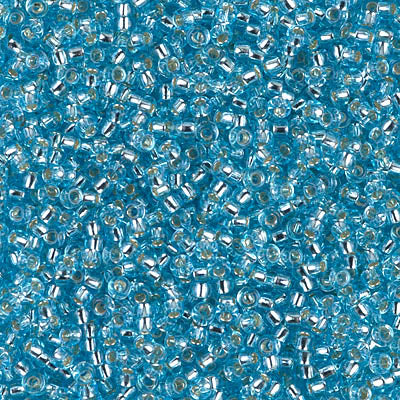 MIYUKI #11 Seed Bead - 11-18  Silver Lined Aqua - 10 gms