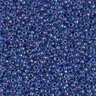 MIYUKI #11 Seed Bead - 11-1827 Sparkling Purple Lined Aqua Luster - 10 gms