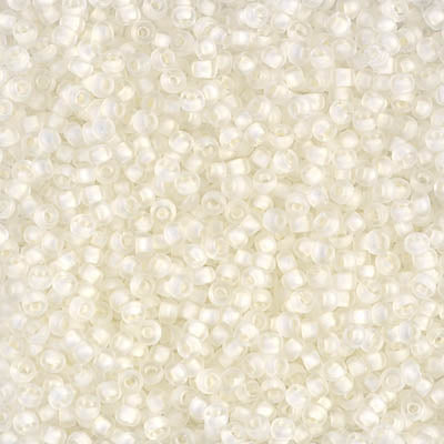 MIYUKI #11 Seed Bead - 11-1920 Semi Matte White Lined Crystal - 10 gms